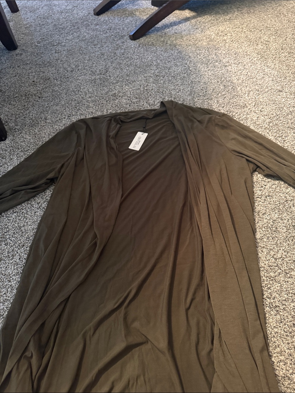 Lightweight Olive Open-Front Women's Cardigan